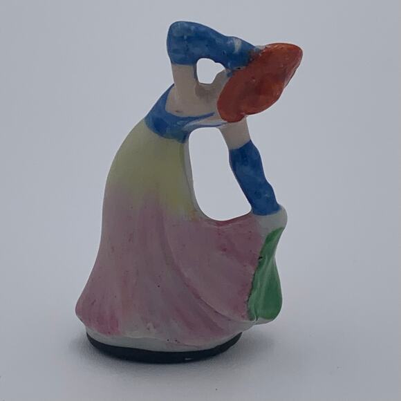 Set of 2 Occupied Japan Ladies Mini Porcelain Figurines Ball Gown Dress Vintage - Picture 5 of 12